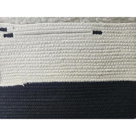 New Mia Melange Handcrafted Foldable Basket Black & White Classic Design Style - Picture 4 of 9